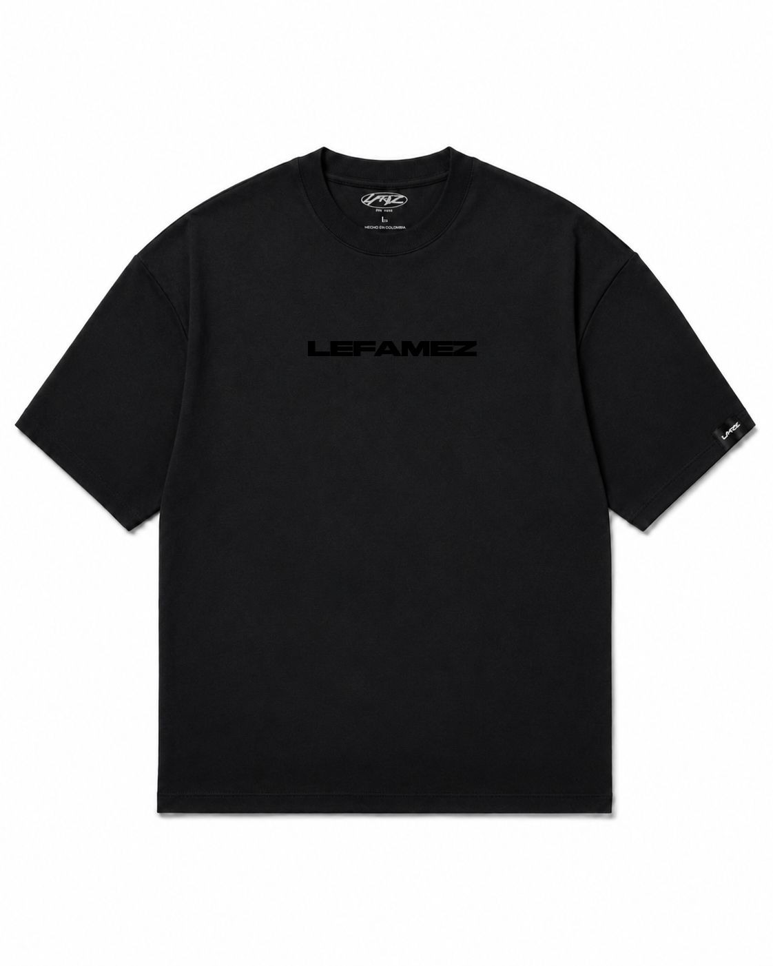 Camiseta En Algodon Premium Logo Lefamez Color Negro