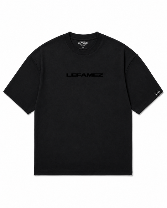 Camiseta En Algodon Premium Logo Lefamez Color Negro