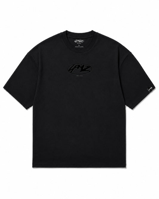 Camiseta En Algodon Premium Logo Ovalo Negro Color Negro