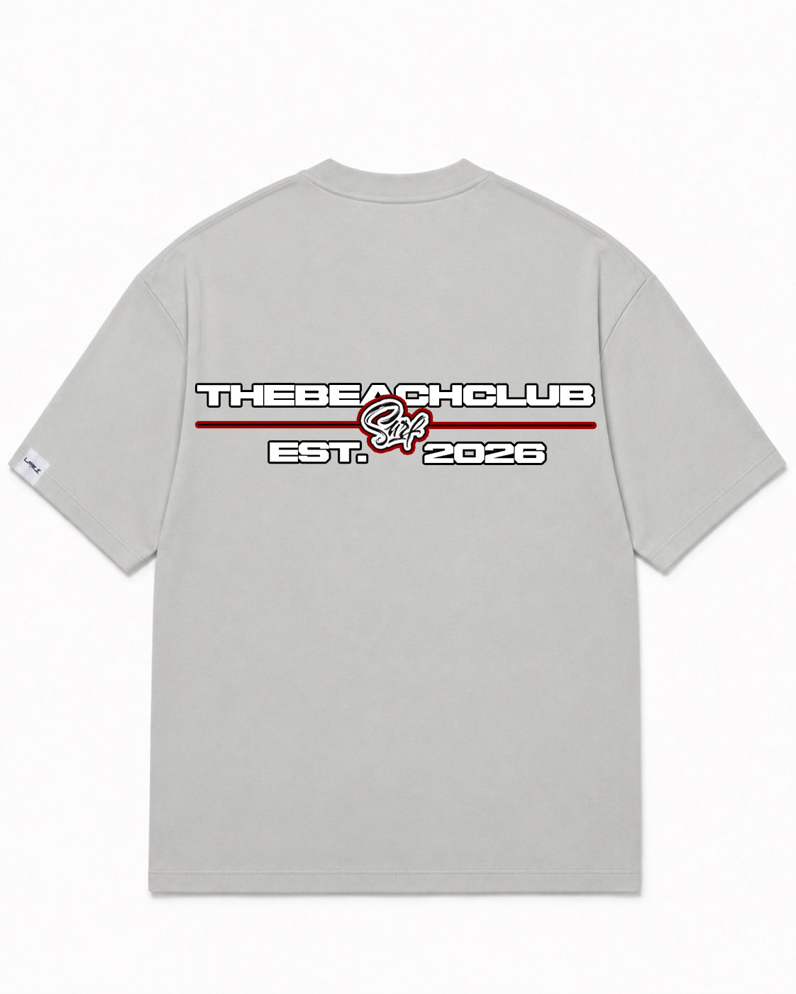 Camiseta En Algodon Premium Beach Club Color Cemento
