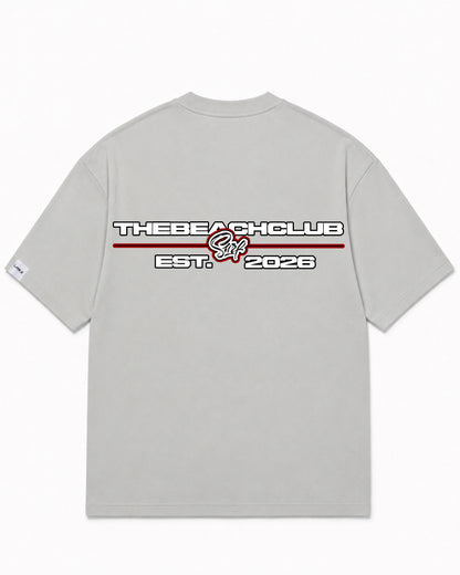 Camiseta En Algodon Premium Beach Club Color Cemento