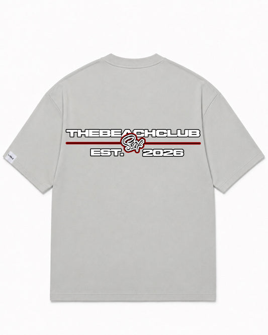 Camiseta En Algodon Premium Beach Club Color Cemento