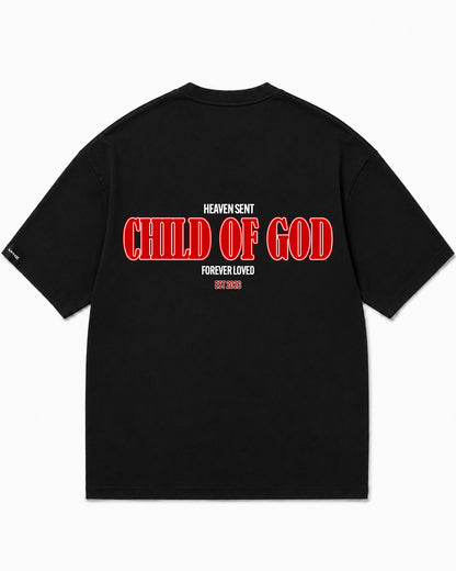 Camiseta En Algodon Premium Child Of God Color Negro