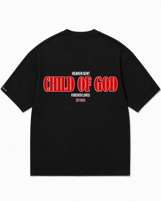 Camiseta En Algodon Premium Child Of God Color Negro