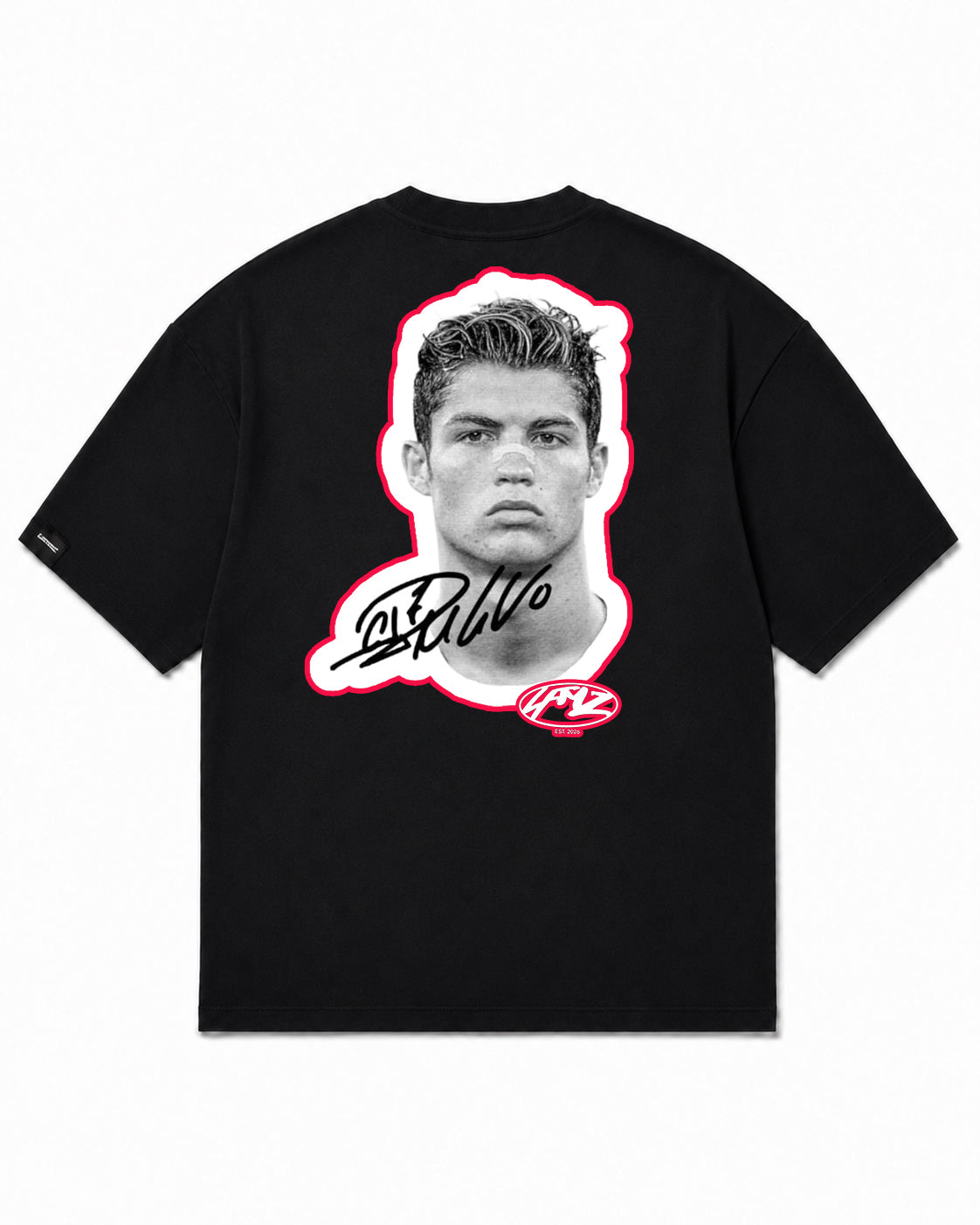 Camiseta En Algodon Premium Cr7 Color Negro