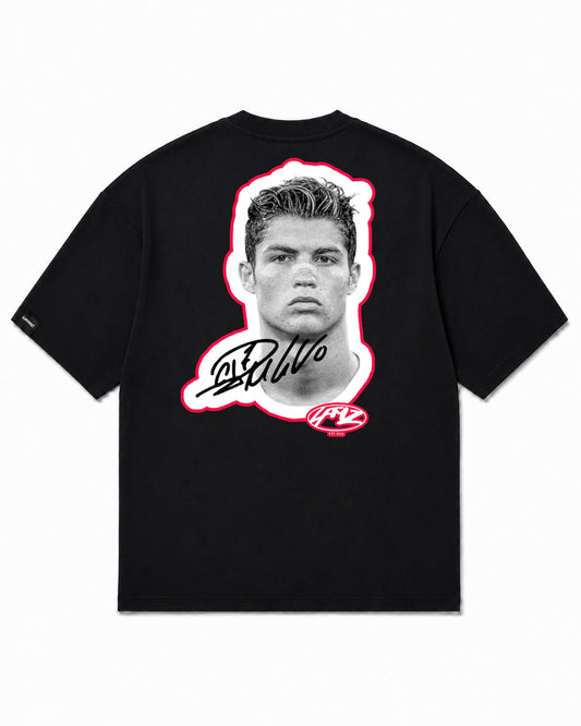 Camiseta En Algodon Premium Cr7 Color Negro