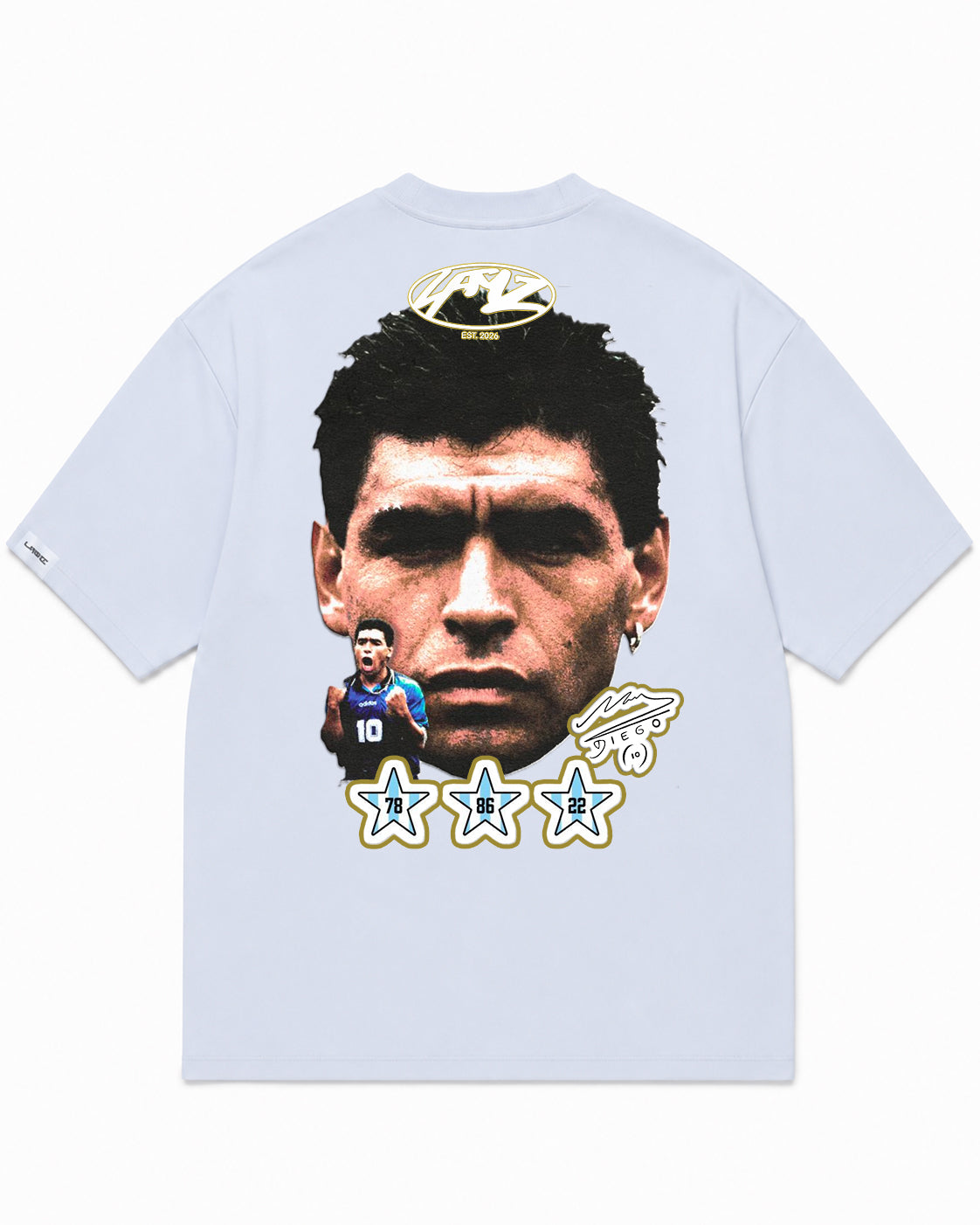 Camiseta En Algodon Premium Diego Maradona Color Blanco