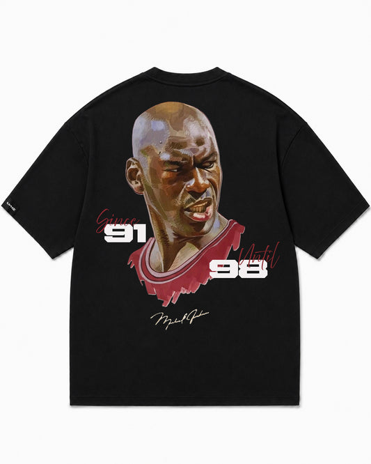 Camiseta En Algodon Premium Mj Legacy Color Negro