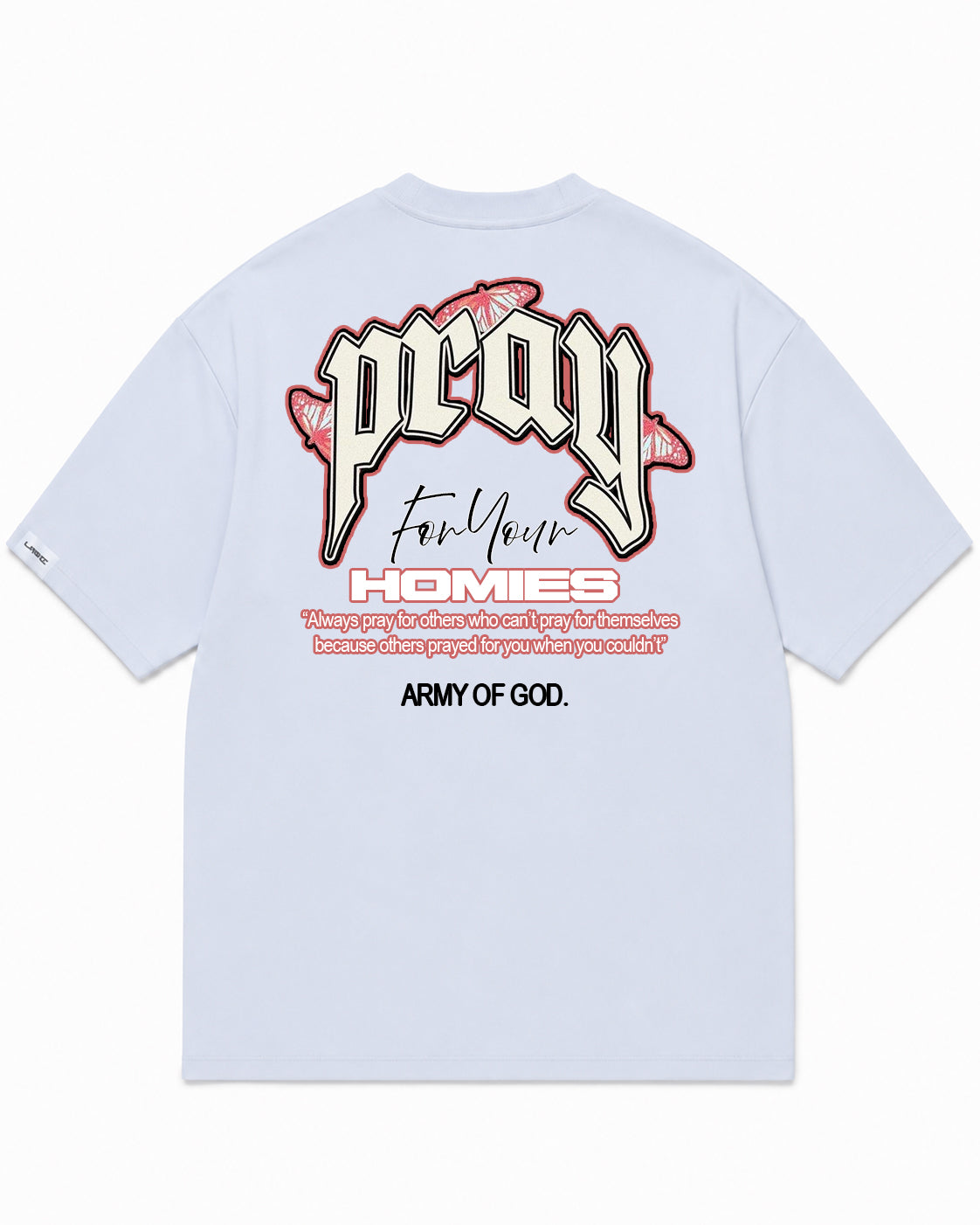Camiseta En Algodon Premium Pray For Your Homies Color Blanco