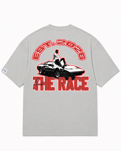Camiseta En Algodon Premium The Race Color Cemento