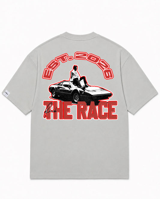 Camiseta En Algodon Premium The Race Color Cemento