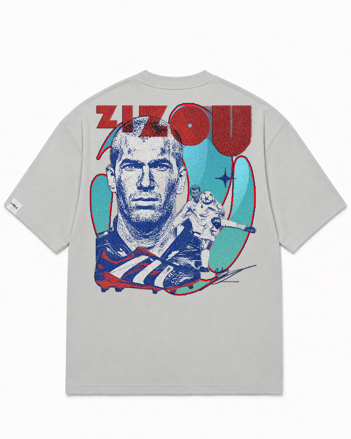 Camiseta En Algodon Premium Zizou Style Color Cemento