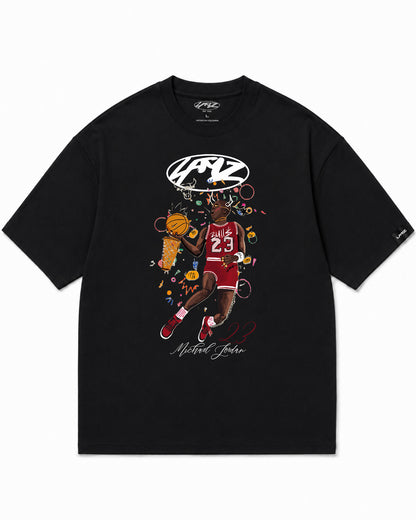 Camiseta En Algodon Premium Mj Champion Color Negro
