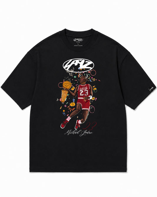 Camiseta En Algodon Premium Mj Champion Color Negro