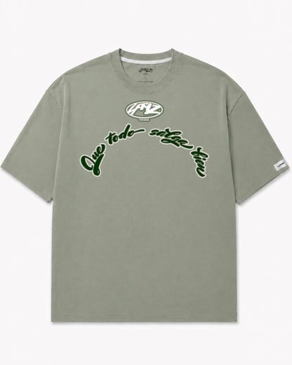 Camiseta En Algodon Premium Que Todo Salga Bien Color Verde Seco