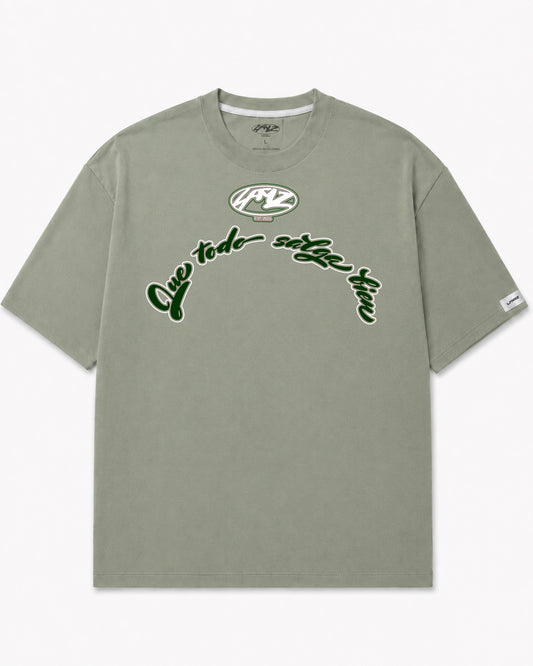 Camiseta En Algodon Premium Que Todo Salga Bien Color Verde Seco