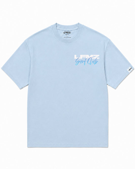 Camiseta En Algodon Premium Surf Table Color Azul Medio