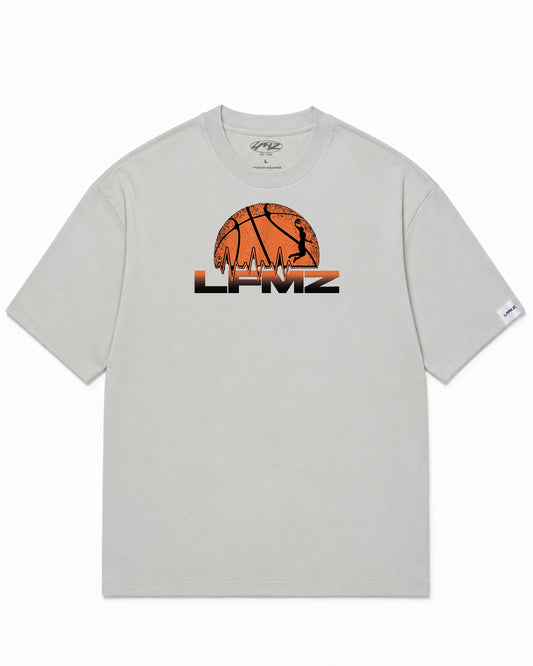 Camiseta En Algodon Premium Lfmz Basquet Color Cemento