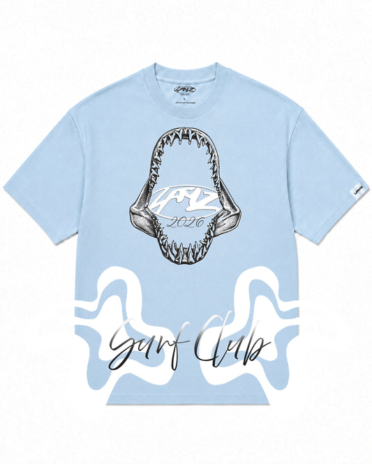 Camiseta En Algodon Premium Shark Color Azul Medio