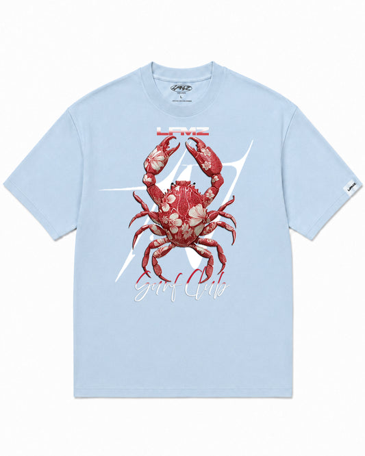 Camiseta En Algodon Premium Surf Club Color Azul Medio